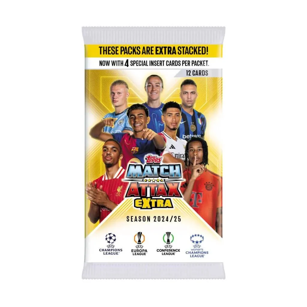 2024-25 Topps Match Attax Extra Champions League Cards PACKET (12 Cards Each)