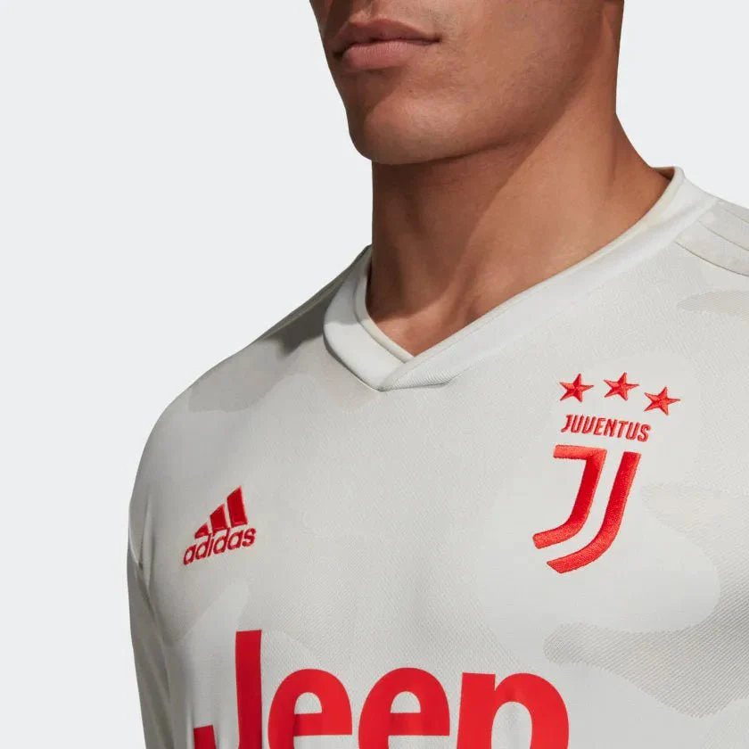 adidas 2019-20 Juventus Away Jersey - Grey-Red - Image 3