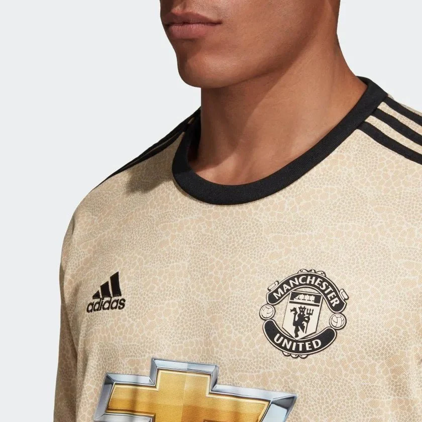 adidas 2019-20 Manchester United Away Jersey - Gold - Image 3