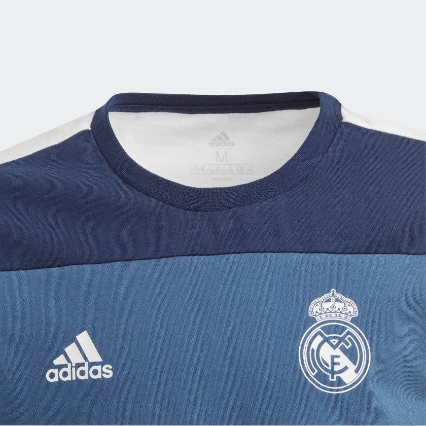 adidas 2019-20 Real Madrid YOUTH Graphic Tee - White-Navy - Image 3