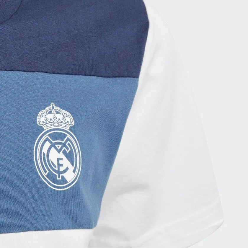 adidas 2019-20 Real Madrid YOUTH Graphic Tee - White-Navy - Image 4