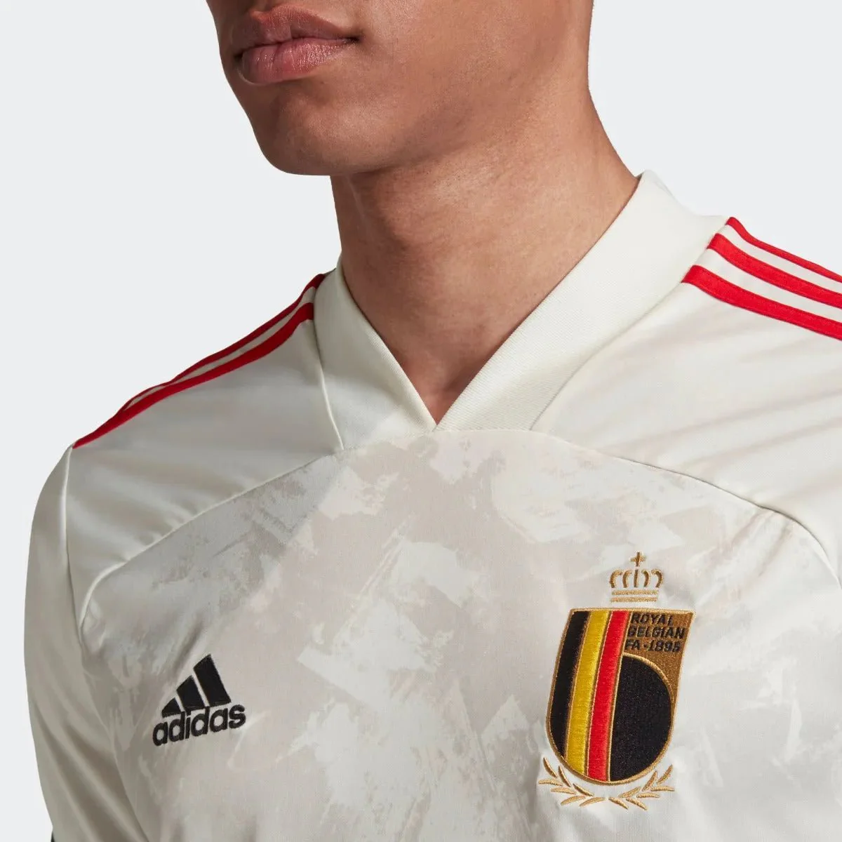 adidas 2020-21 Belgium Away Jersey - White-Red - Image 3