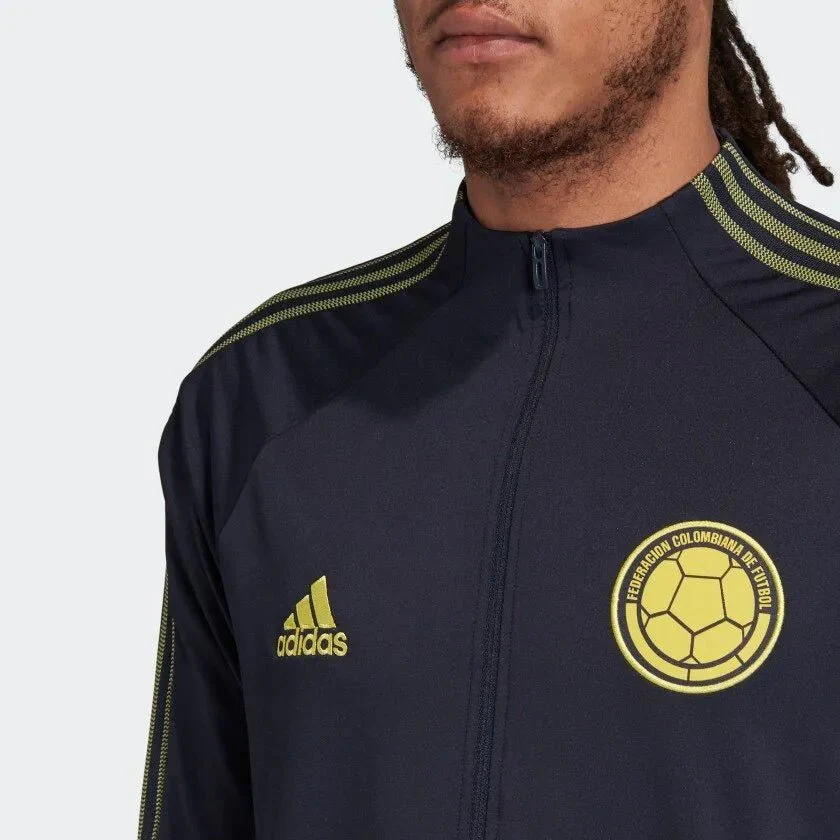 adidas 2020-21 Colombia Anthem Jacket - Navy-Yellow - Image 3