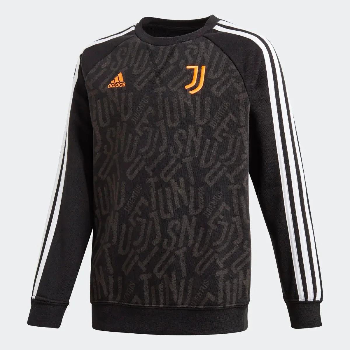 Adidas 2020-21 Juventus Youth Crewneck Sweater - Black-Orange