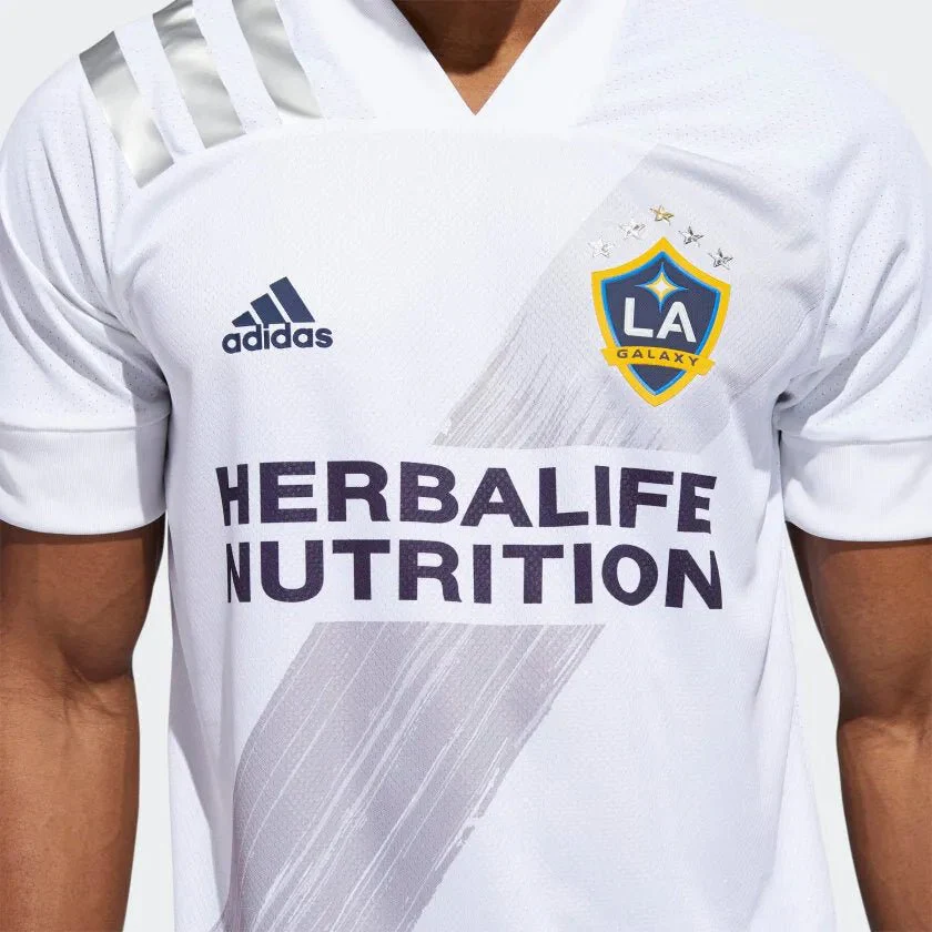 adidas 2020-21 LA Galaxy Authentic Home Jersey - White - Image 3