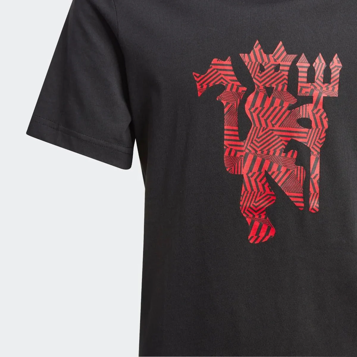 Adidas 2020-21 Manchester United KIDS Graphic Tee - Black-Red - Image 4