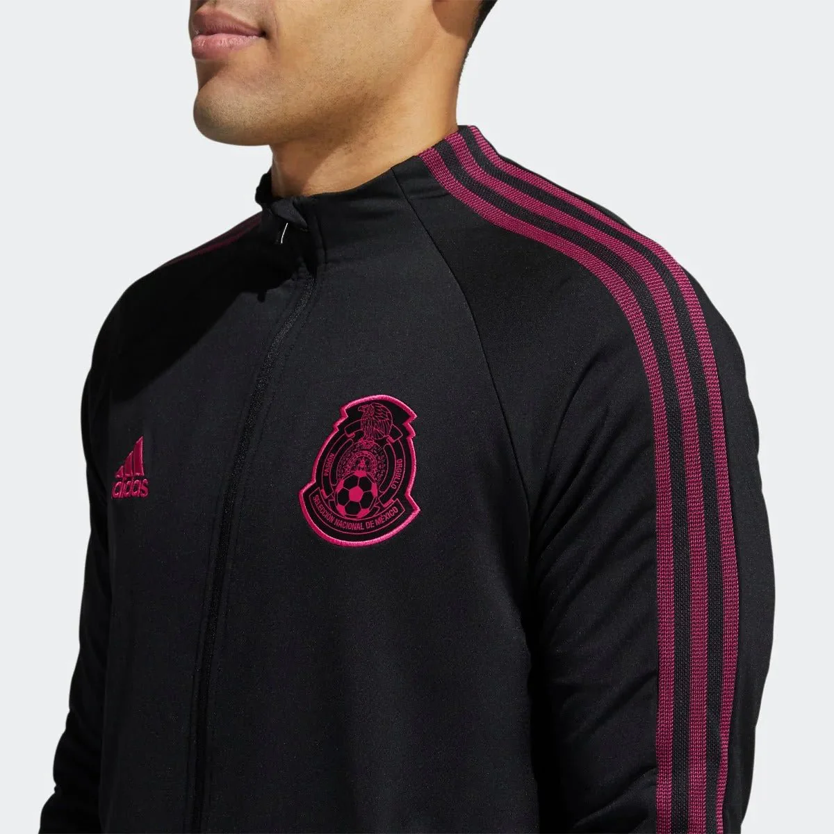 adidas 2020-21 Mexico Anthem Jacket - Black-Pink - Image 3