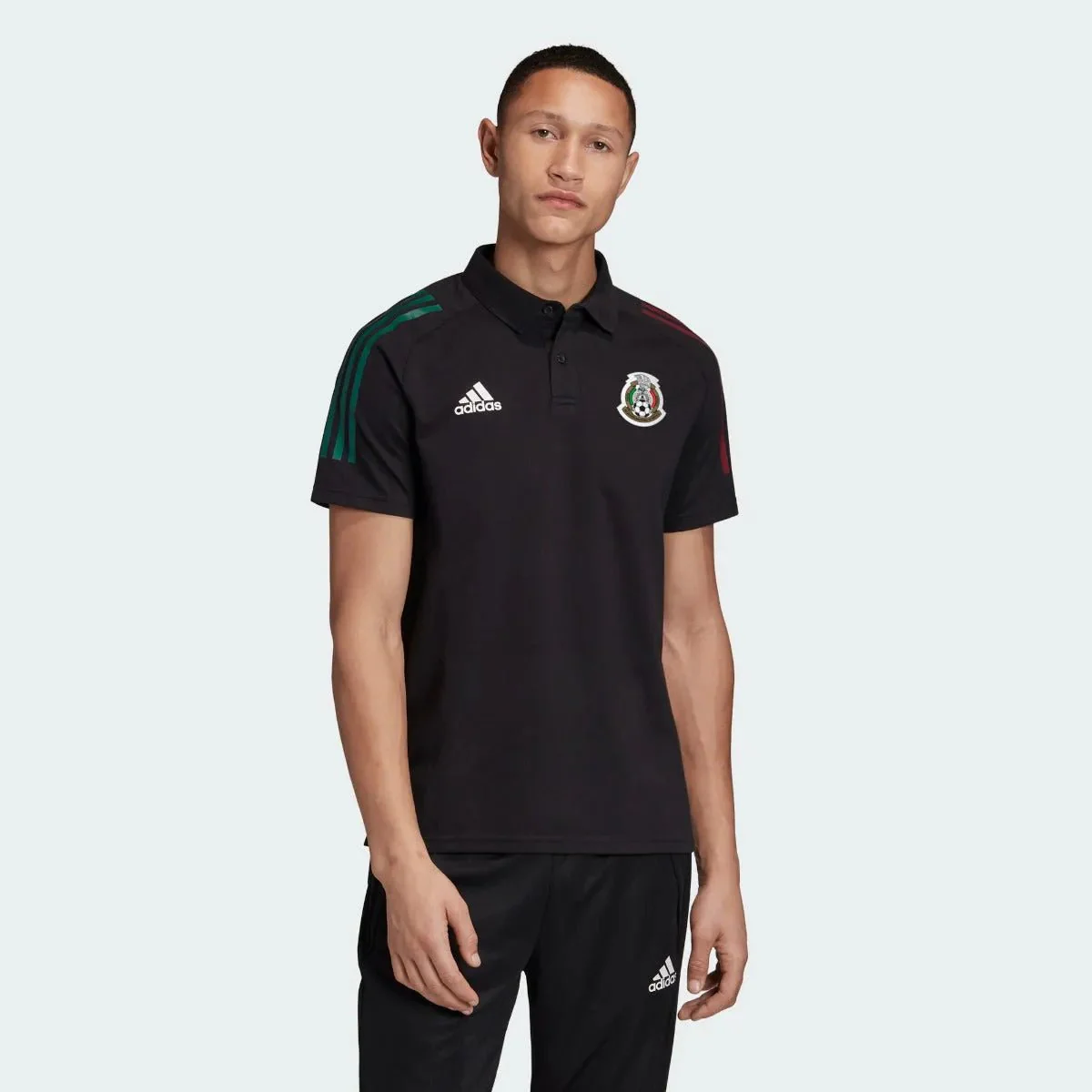 adidas 2020-21 Mexico FMF Polo - Black - Image 5