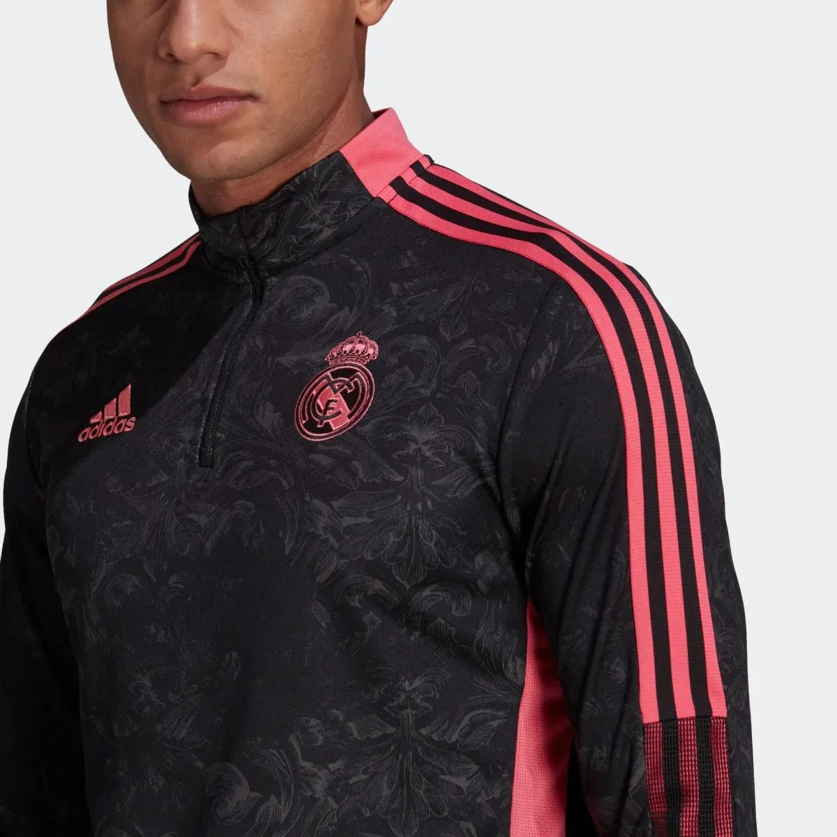Adidas 2020-21 Real Madrid AOP Training Top - Black-Pink - Image 4