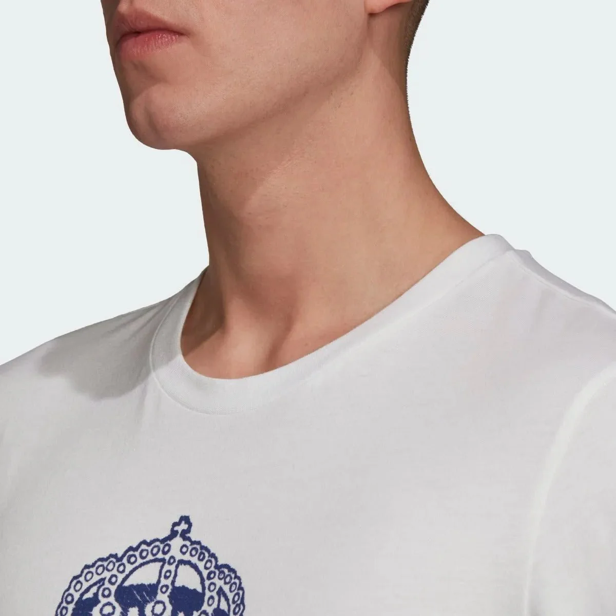 Adidas 2020-21 Real Madrid DNA Graphic Tee - White-Navy - Image 3