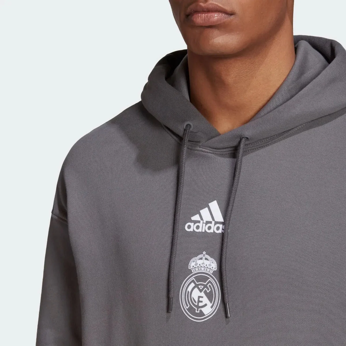 Adidas 2020-21 Real Madrid Seasonal Special Hoodie - Grey-White - Image 3
