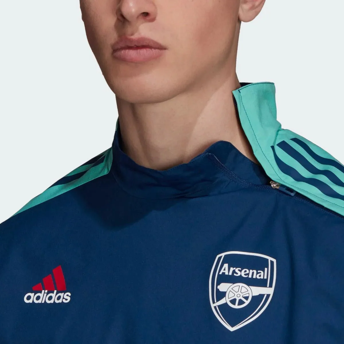 Adidas 2021-22 Arsenal EU Hybrid Top - Navy-Teal - Image 4