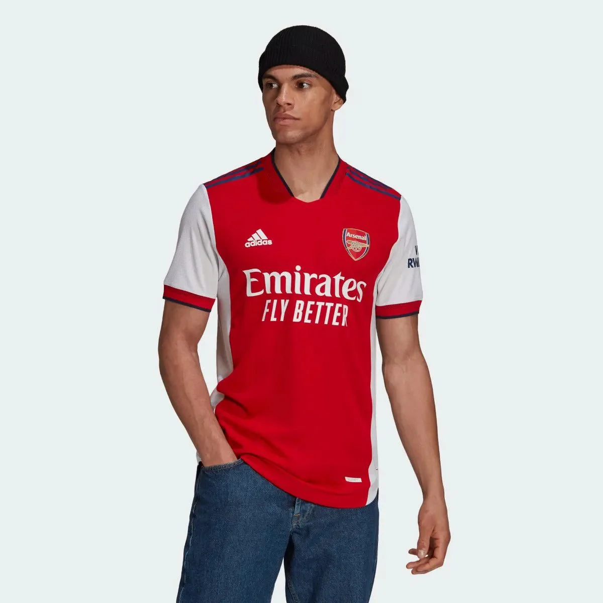 Adidas 2021-22 Arsenal Home Authentic Jersey - Scarlet-White - Image 3