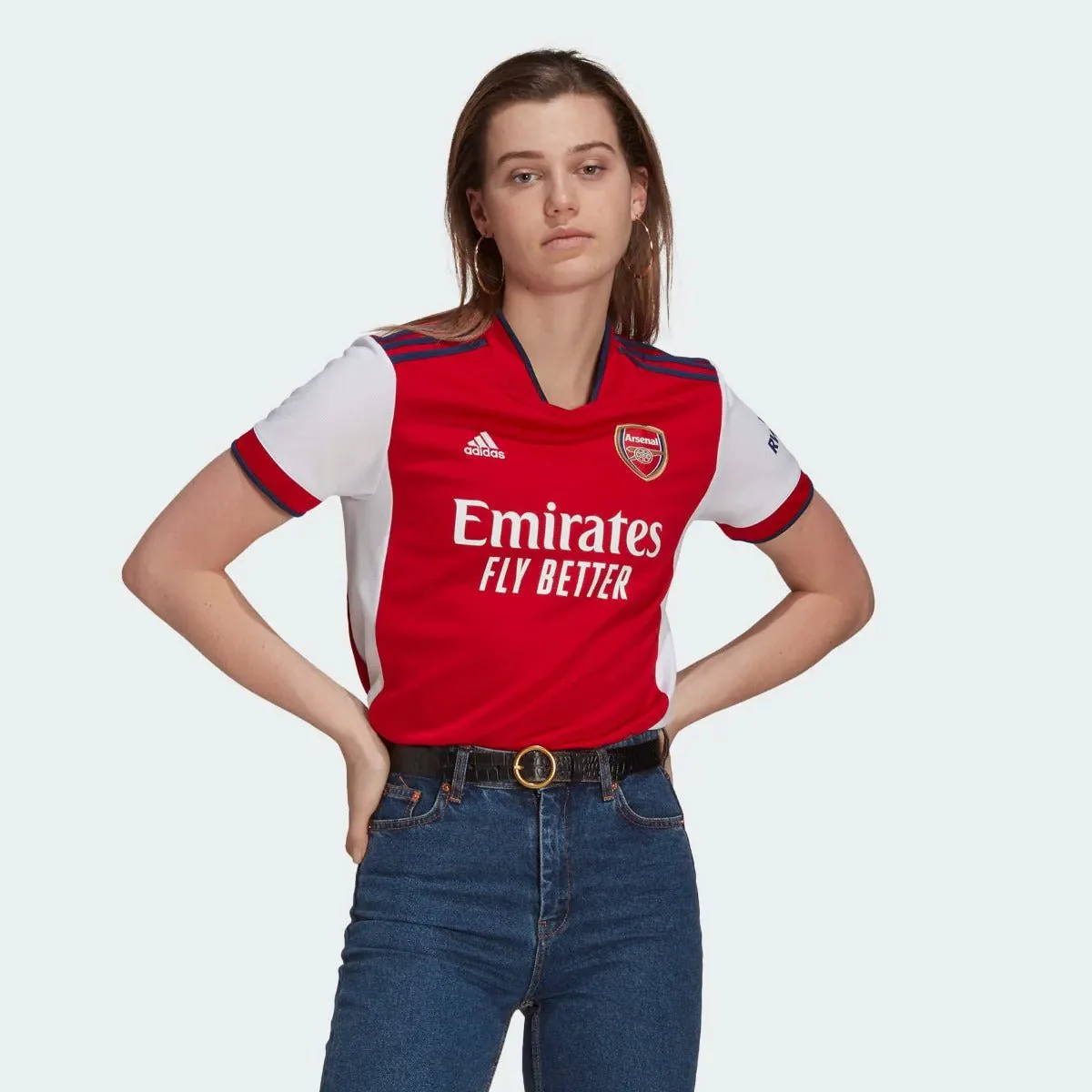 Adidas 2021-22 Arsenal Women Home Jersey - Red-Navy - Image 3