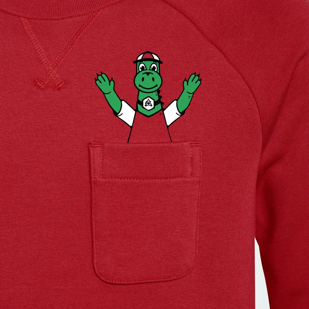 adidas 2021-22 Arsenal Youth Crew Sweatshirt - Red - Image 3