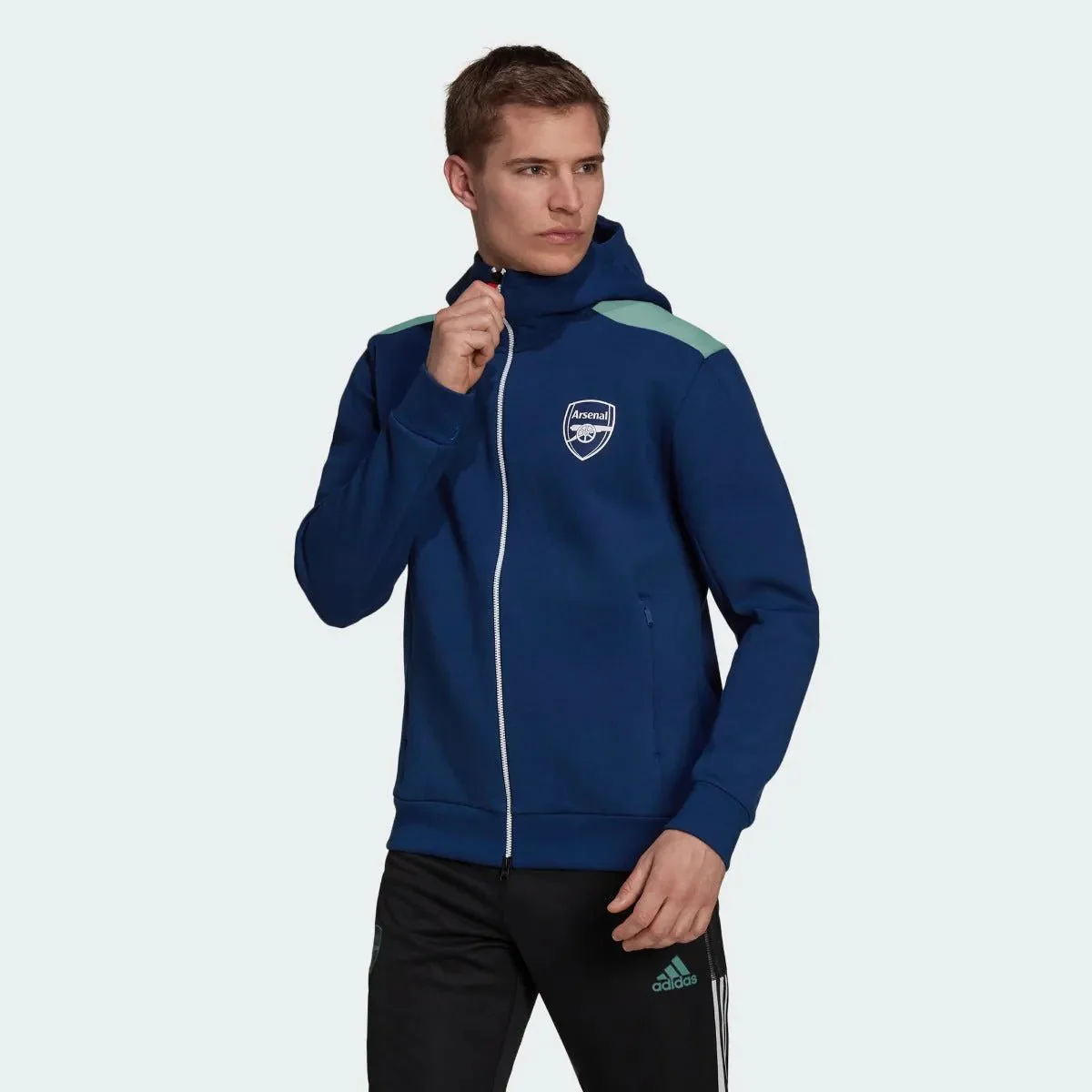 Adidas 2021-22 Arsenal Z.N.E Anthem Jacket - Mystery Blue-Scarlet - Image 2