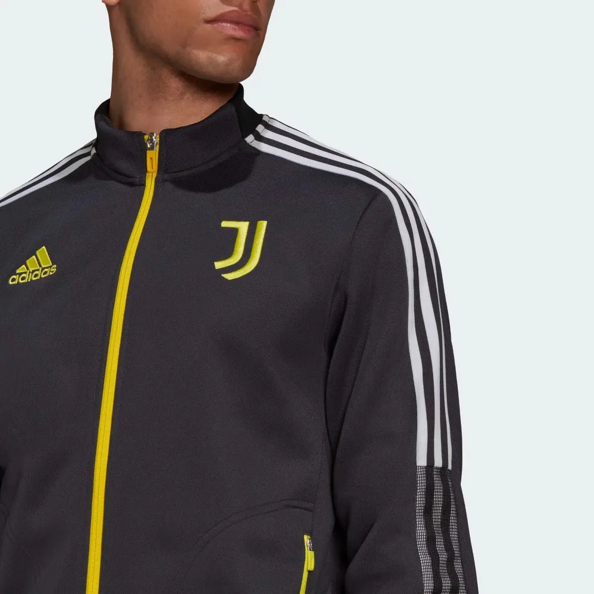Adidas 2021-22 Juventus Anthem Jacket - Carbon-Yellow - Image 4