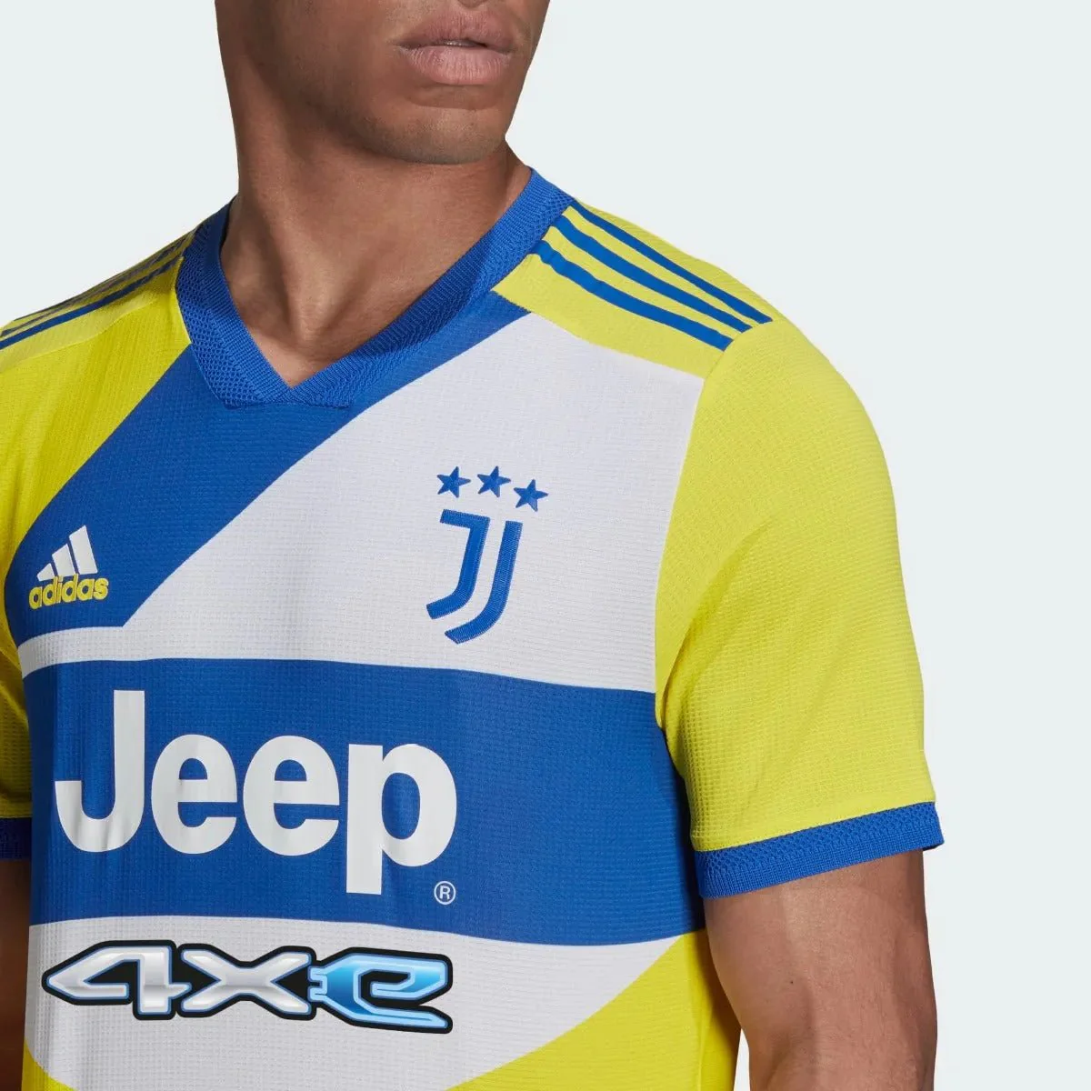 adidas 2021-22 Juventus Authentic Third Jersey - Yellow-Royal-White - Image 4