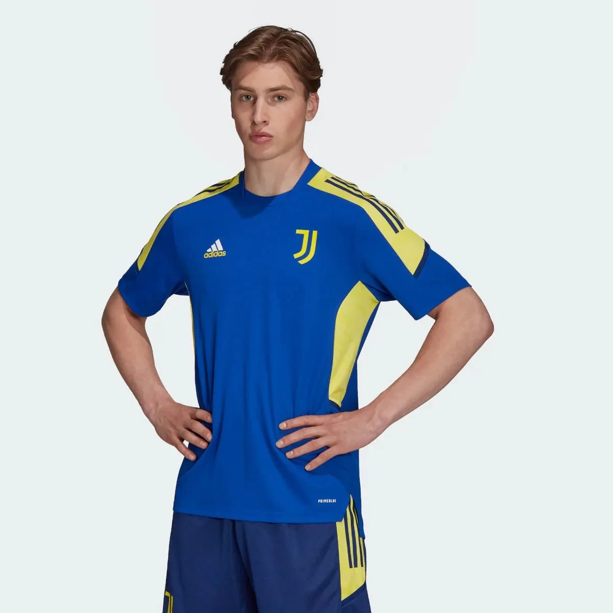 adidas 2021-22 Juventus Euro Training Jersey - Victory Blue-Yellow - Image 2