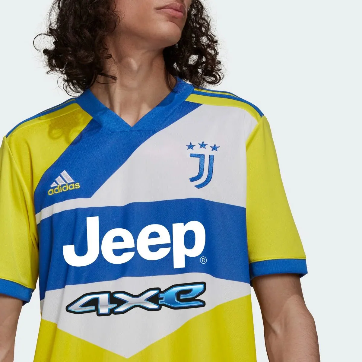 adidas 2021-22 Juventus Third Jersey - Shock Yellow-Blue - Image 5