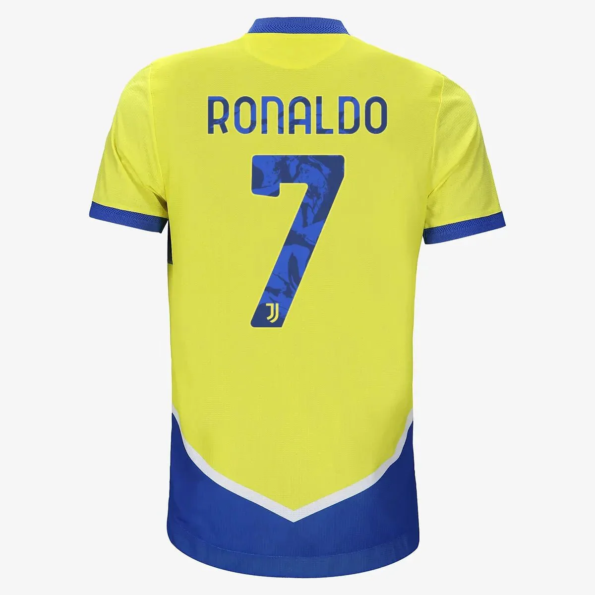 adidas 2021-22 Juventus Third Jersey - Shock Yellow-Blue - Image 7