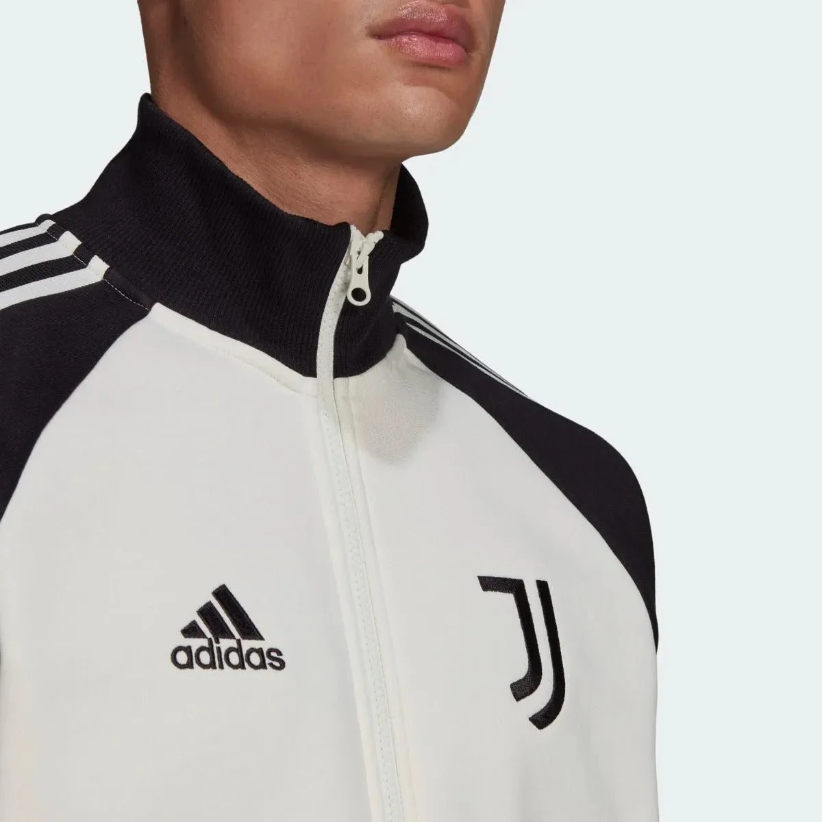 adidas 2021-22  Juventus Tiro 21 Anthem Jacket - Chalk White-Black - Image 4