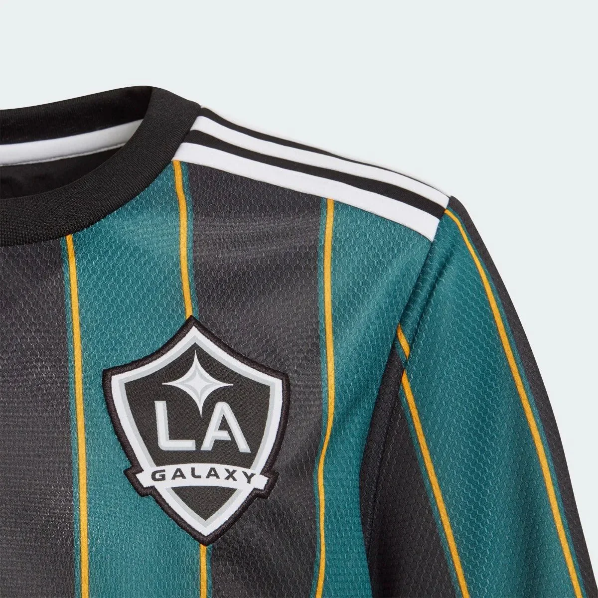 Adidas 2021-22 LA Galaxy Youth Away Jersey - Black-Tech Green - Image 2