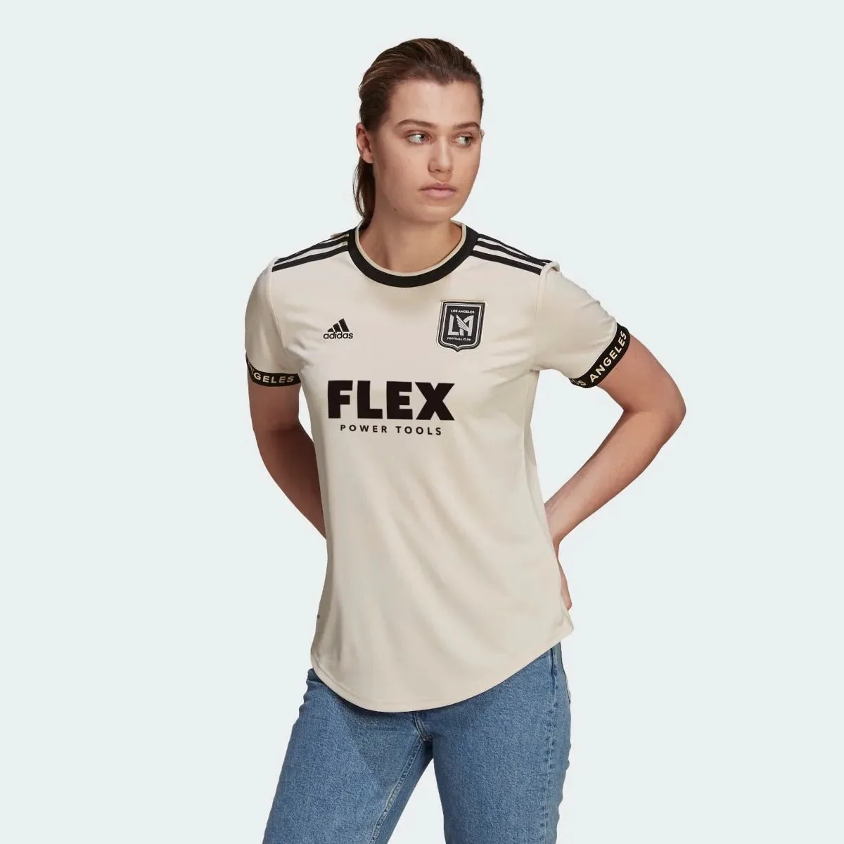 Adidas 2021-22 LAFC Women Away Jersey - Beige-Black - Image 3