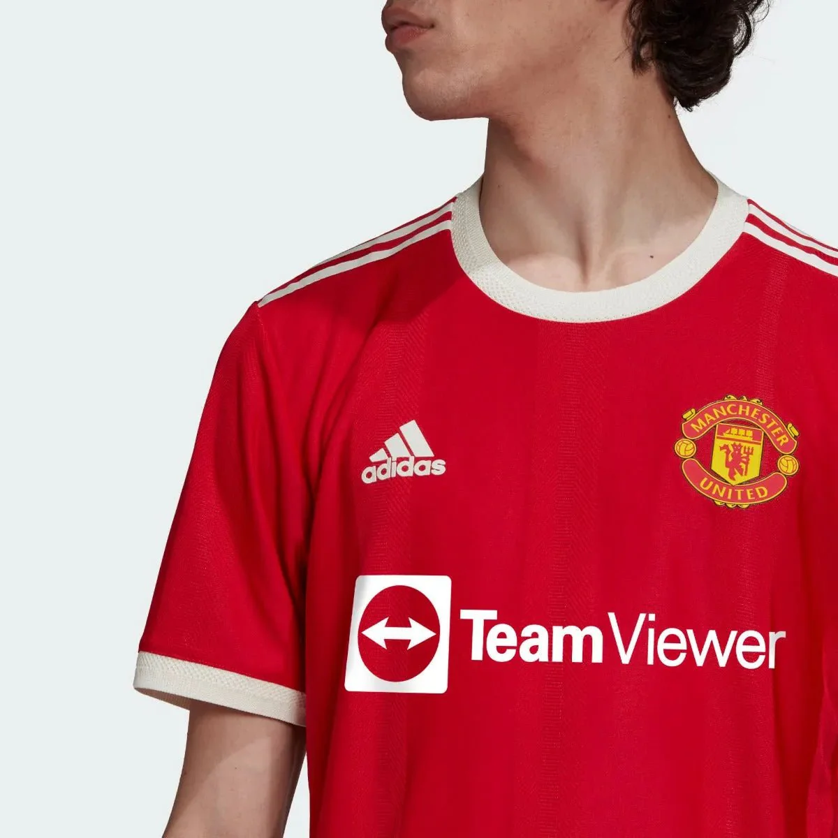 Adidas 2021-22 Manchester United Authentic Home jersey - Red-White - Image 3