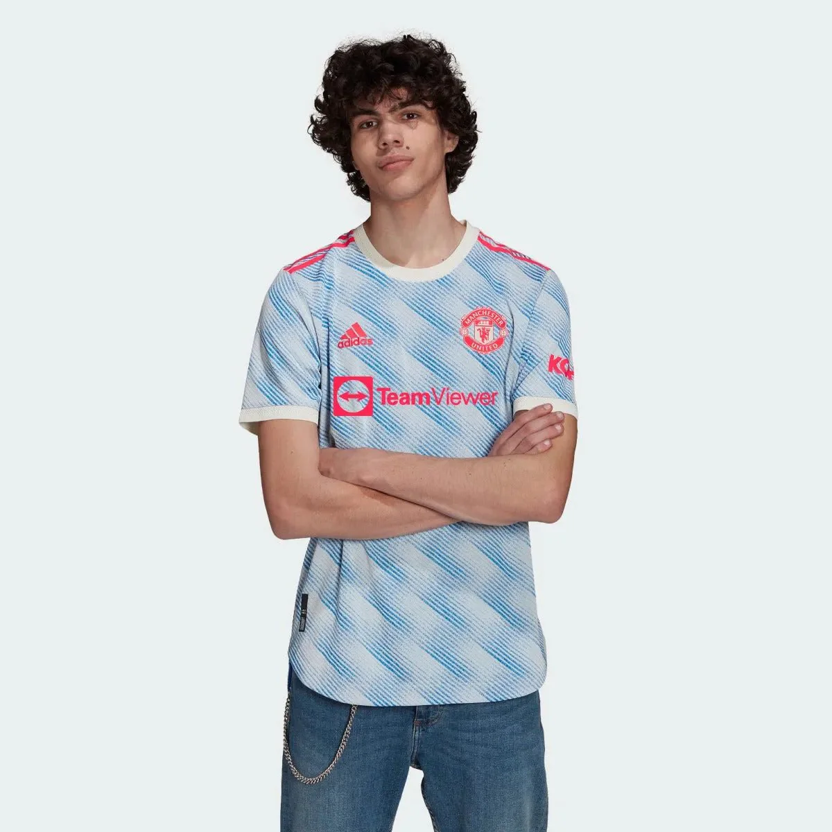 Adidas 2021-22 Manchester United Away Authentic Jersey - White-Royal - Image 3