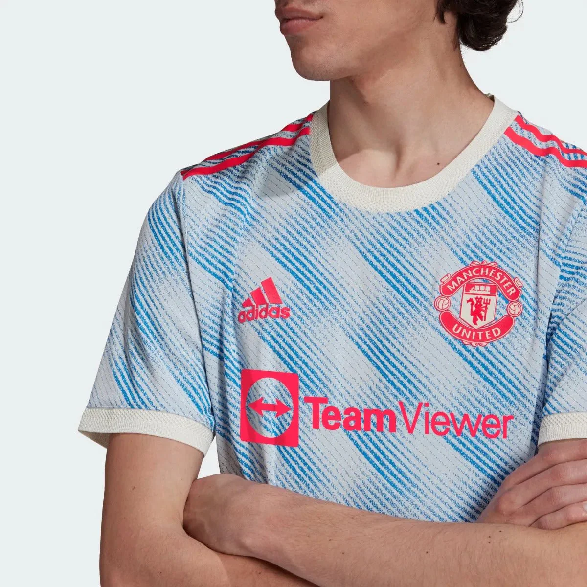 Adidas 2021-22 Manchester United Away Authentic Jersey - White-Royal - Image 5