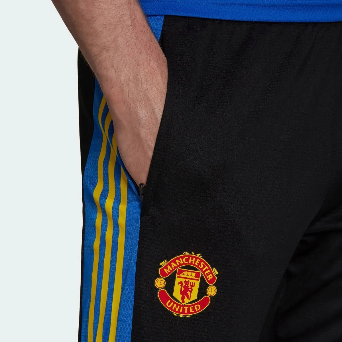 Adidas 2021-22 Manchester United Euro Training Pants - Black-Royal-Yellow - Image 4