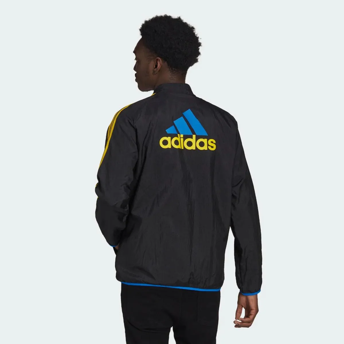 Adidas 2021-22 Manchester United Icons Woven Jacket - Black-Yellow-Royal - Image 3