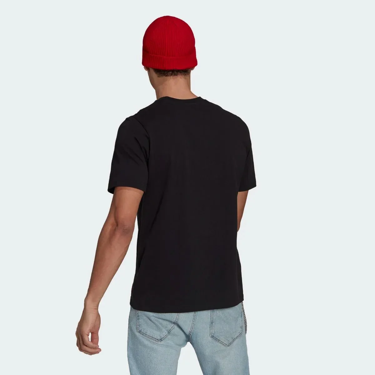 Adidas 2021-22 Manchester United Tee - Black-Red - Image 3