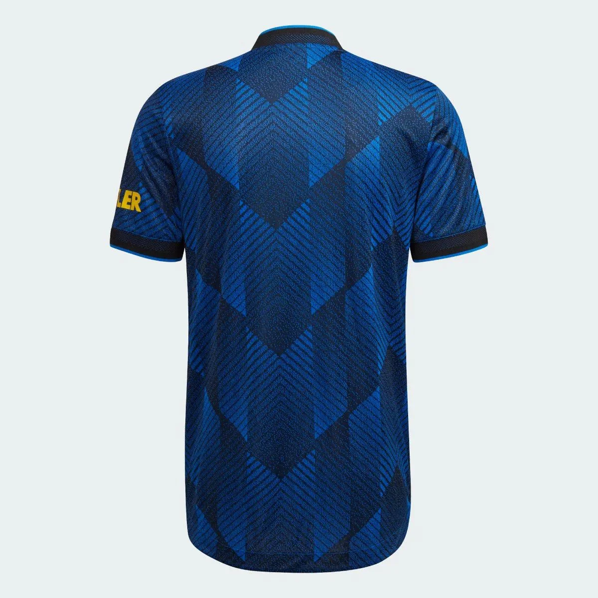 Adidas 2021-22 Manchester United Third Authentic Jersey - Glow Blue-Yellow - Image 2