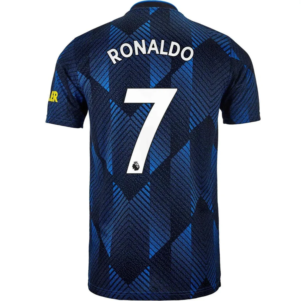 Adidas 2021-22 Manchester United Third Authentic Jersey - Glow Blue-Yellow - Image 5