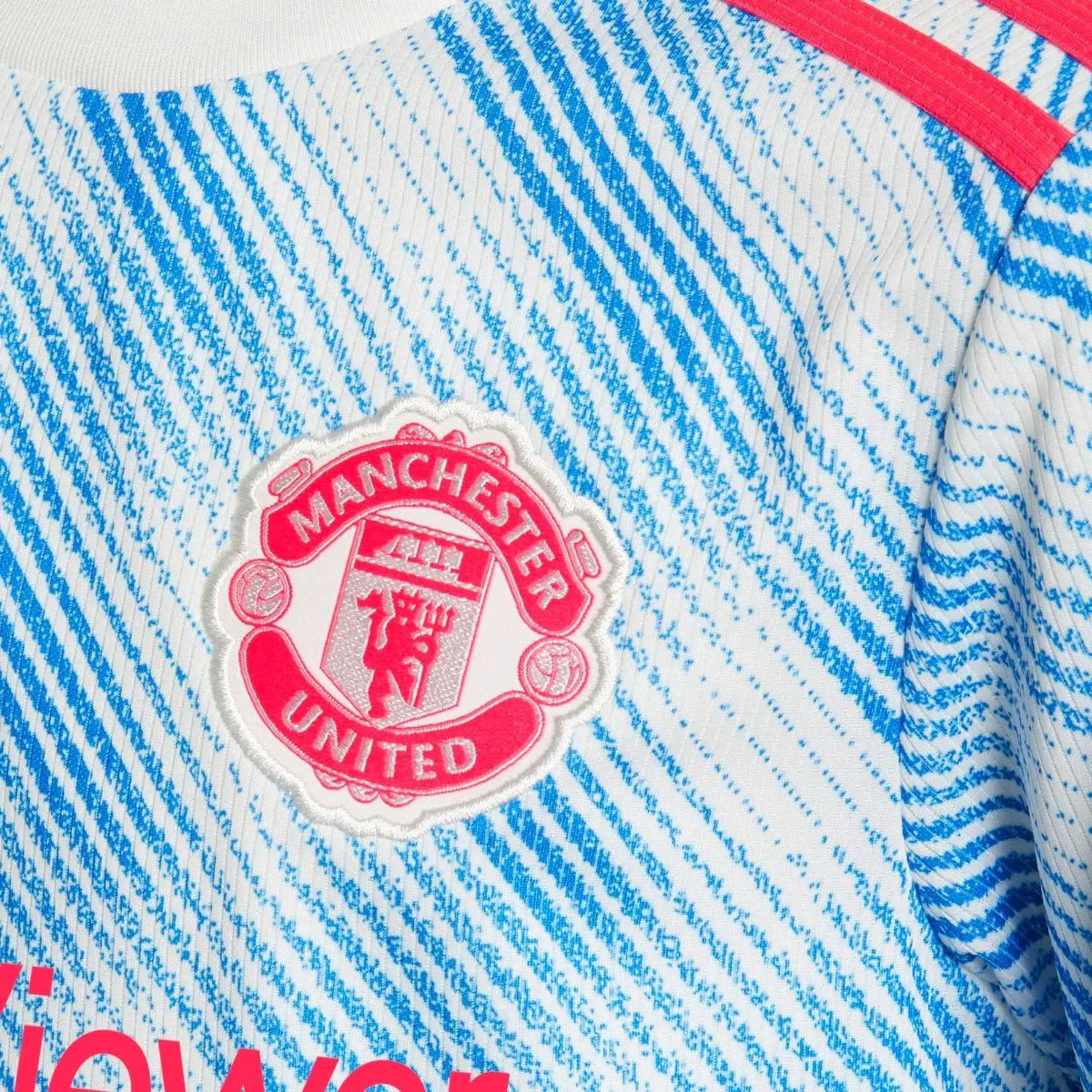 Adidas 2021-22 Manchester United Youth Away Jersey - White-Royal - Image 3