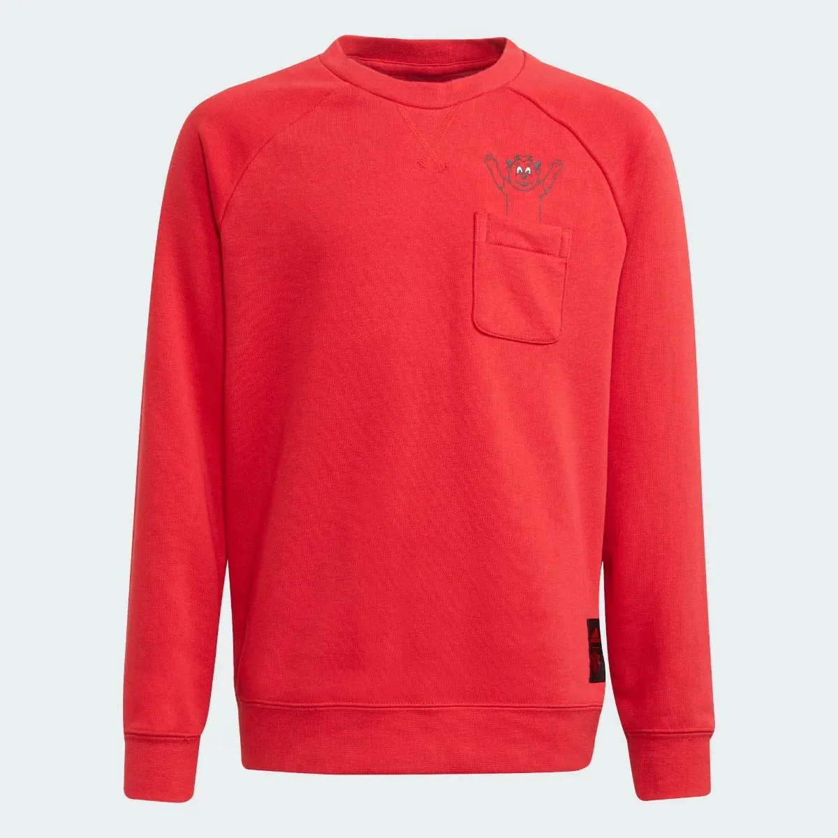 Adidas 2021-22 Manchester United Youth Crew Sweatshirt - Red