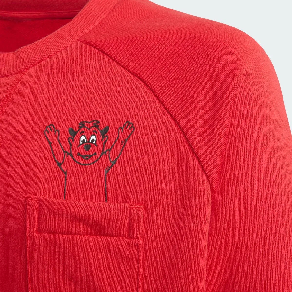 Adidas 2021-22 Manchester United Youth Crew Sweatshirt - Red - Image 3