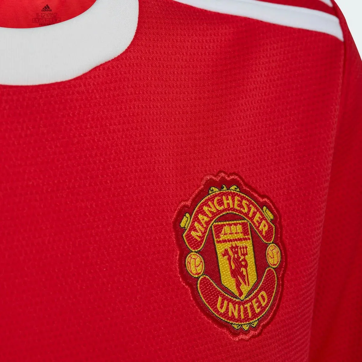 Adidas 2021-22 Manchester United Youth Home Jersey - Red-White - Image 3