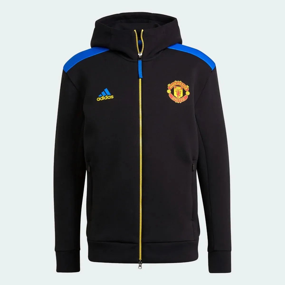 Adidas 2021-22 Manchester United ZNE Jacket - Black-Glow Blue