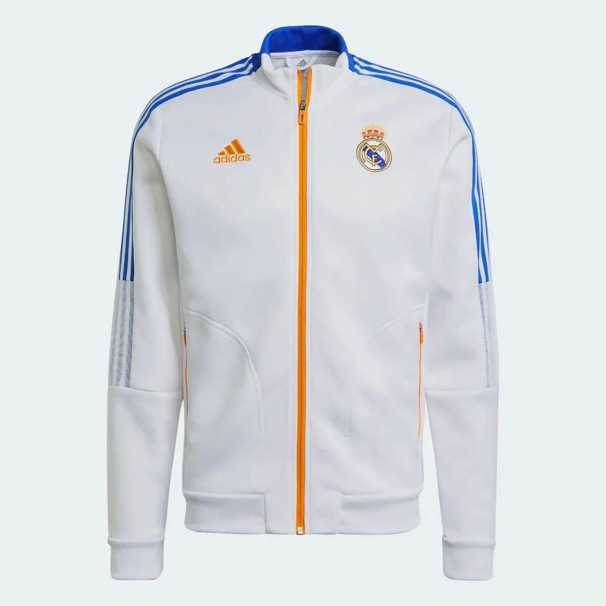 Adidas 2021-22 Real Madrid Anthem Jacket - White-Blue-Orange