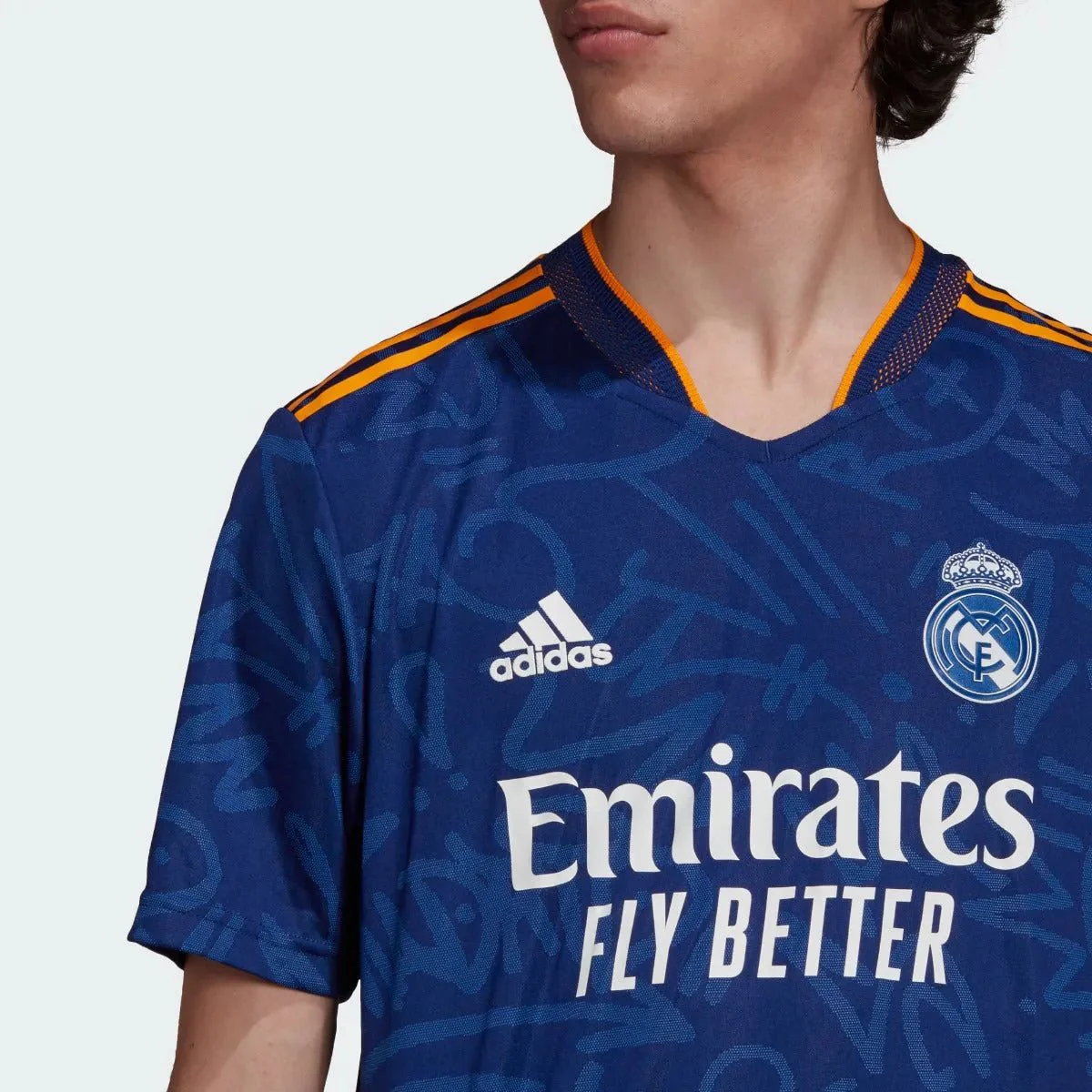 Adidas 2021-22 Real Madrid Authentic Away Jersey - Victory Blue - Image 5