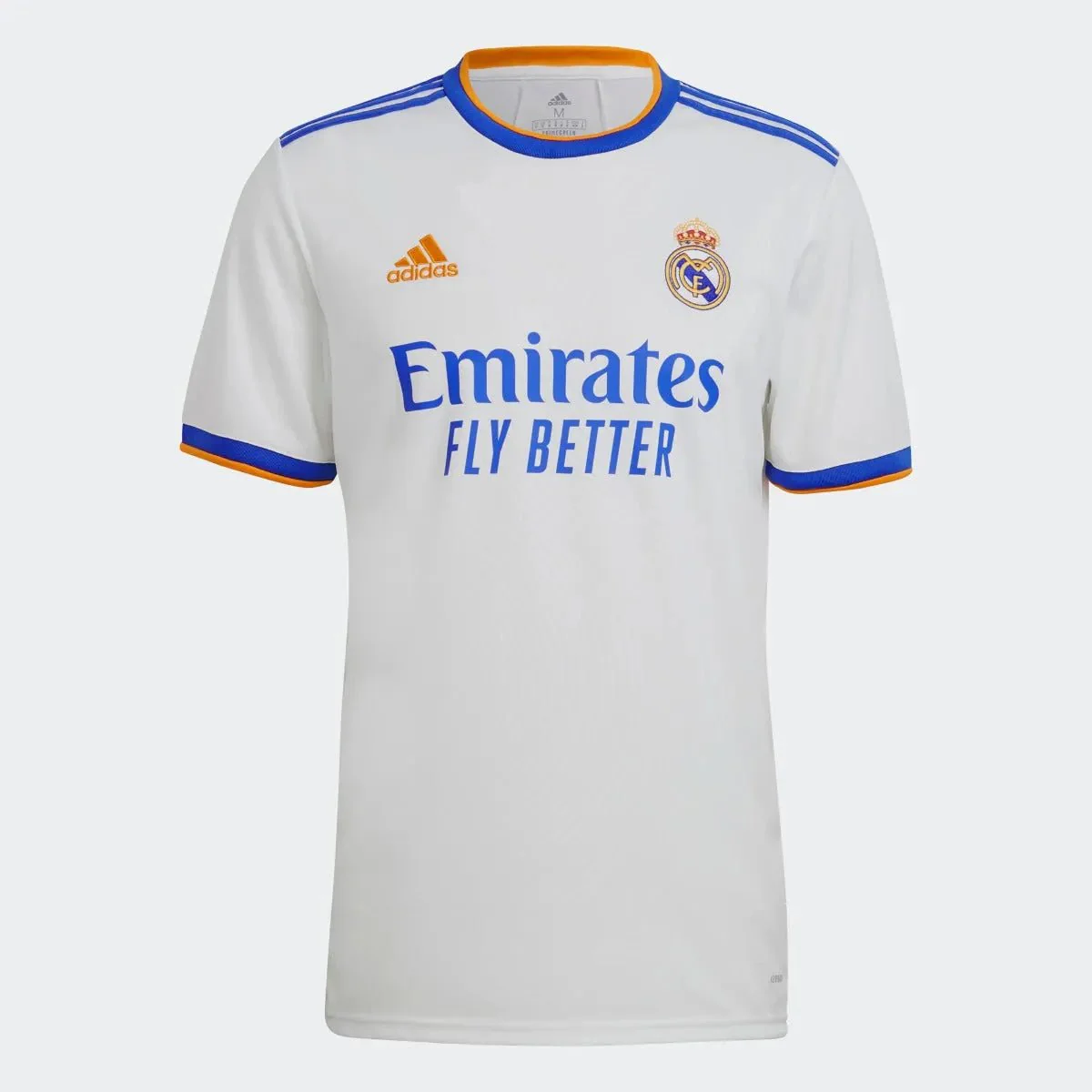 Adidas 2021-22 Real Madrid Home Jersey - White-Blue-Orange