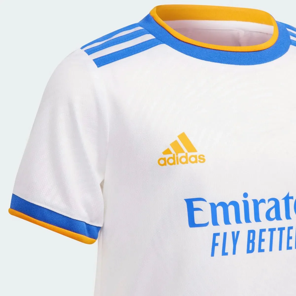 Adidas 2021-22 Real Madrid Home MINI Kit - White-Blue-Orange - Image 6
