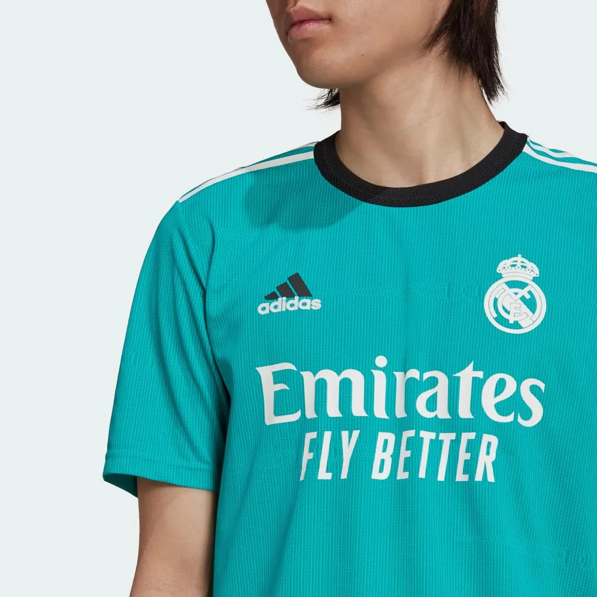 Adidas 2021-22 Real Madrid Third Authentic Jersey - Hi Res Aqua - Image 4