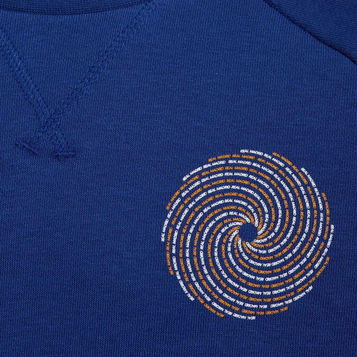 Adidas 2021-22 Real Madrid Youth Crew Sweatshirt - Navy-Orange - Image 4