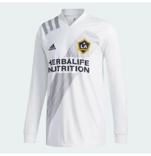 Adidas 2021 LA Galaxy Home Long-Sleeve Jersey - White-Grey
