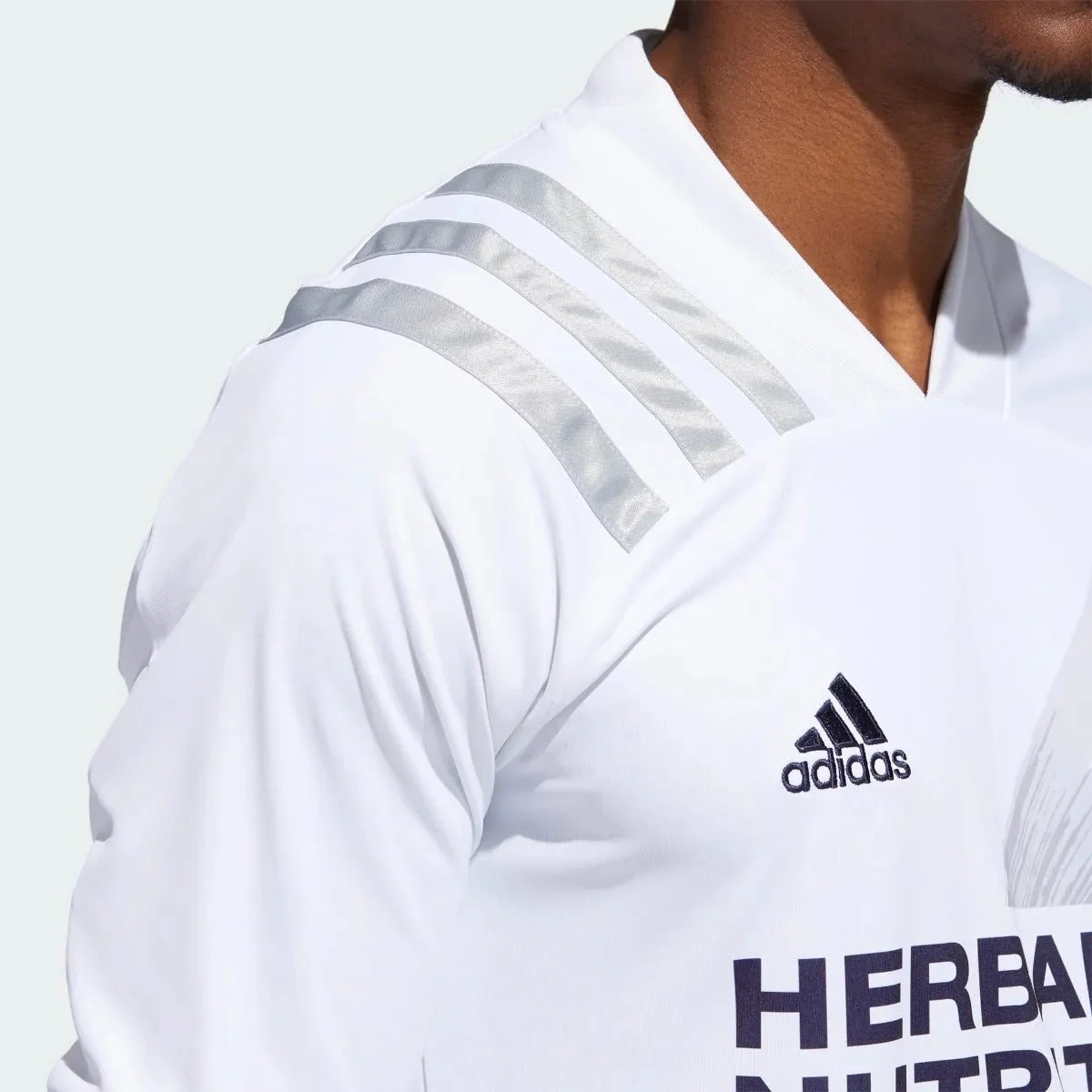 Adidas 2021 LA Galaxy Home Long-Sleeve Jersey - White-Grey - Image 3