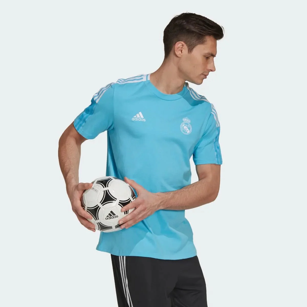 Adidas 2021 Real Madrid Tee Shirt - Bright Cyan - Image 2